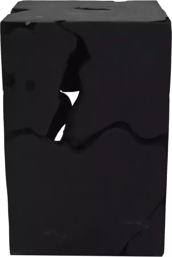 HSM Collection Decoratief krukje vierkant 30x30x45 zwart Teak