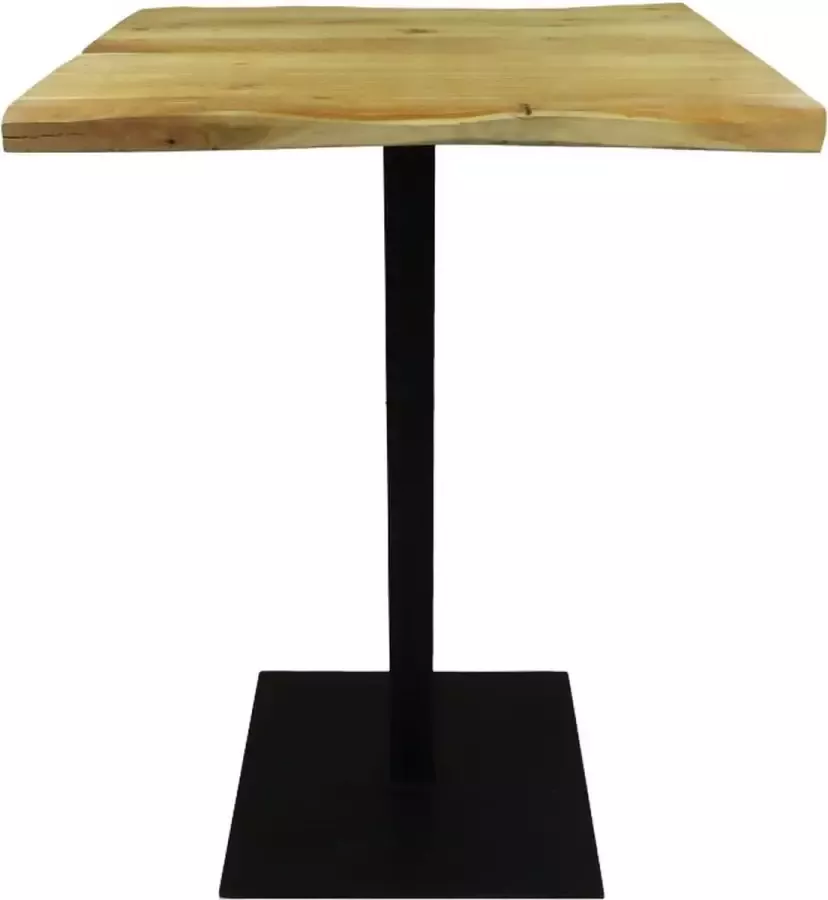 HSM Collection Bartafel SoHo 75x75x107 Naturel black Massief acaciahout metaal