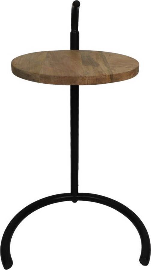 HSM Collection Bijzettafel 30x30x63 Naturel zwart Mangohout metaal