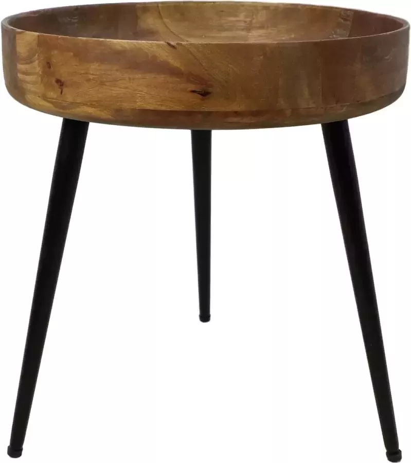 HSM Collection Bijzettafel Ventura ø40x42 cm naturel mangohout ijzer