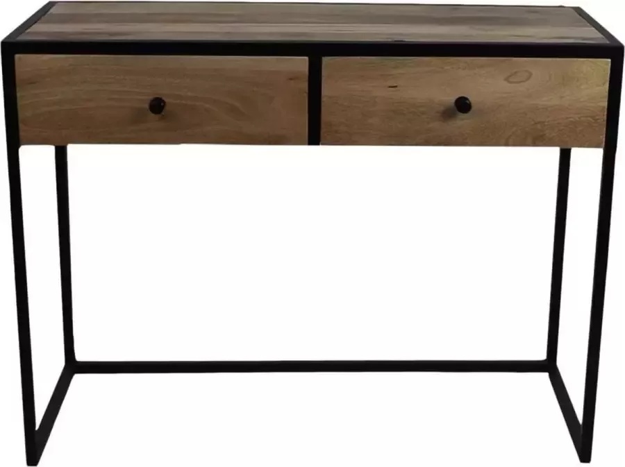 HSM Collection Console tafel Dublin 100x45x75 Mangohout ijzer Naturel zwart