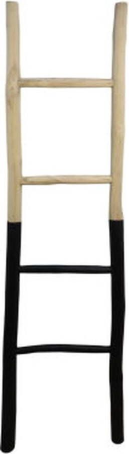 HSM Collection Decoratieve ladder 45x4x150 Naturel zwart Teak