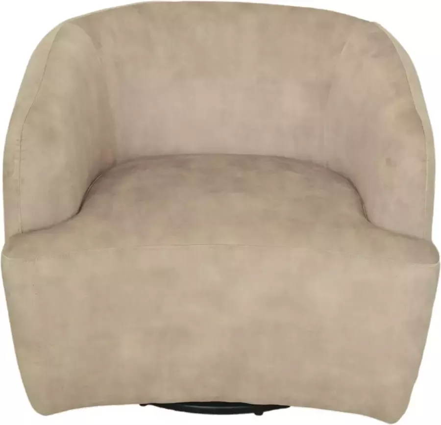 HSM Collection Draai fauteuil 80x77x71 Wit zwart Adore 01 Velours metaal