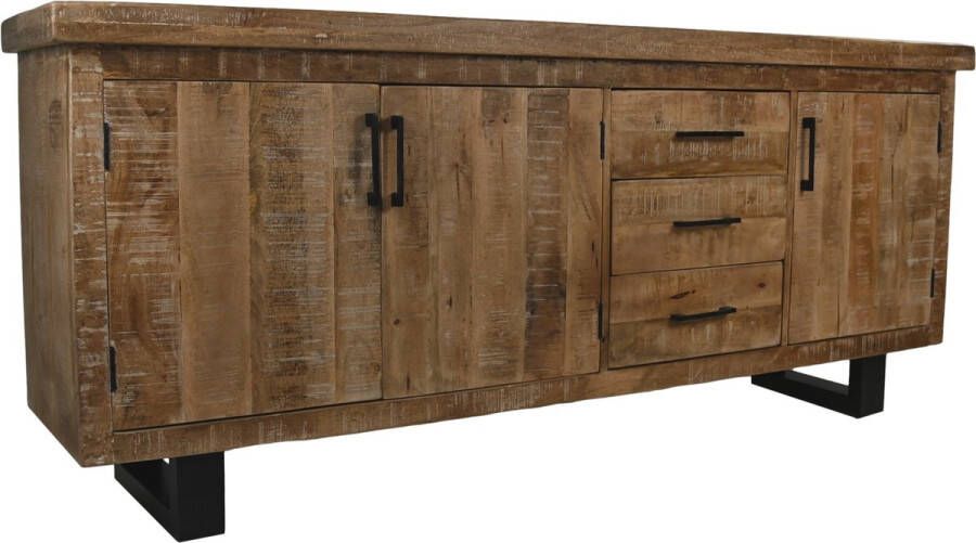 HSM Collection Dressoir Mangohout Metaal 200x45x85cm