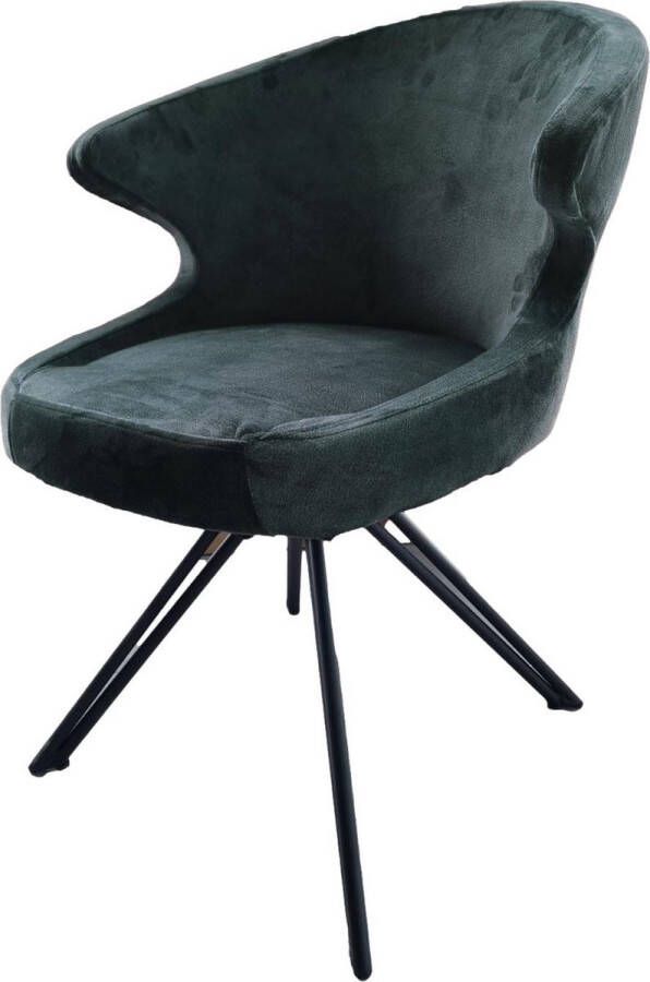 HSM Collection Eetkamerstoel Nashville 59x60x80 Niagara blauw Velours metaal