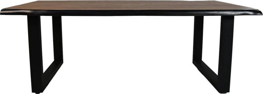 HSM Collection Eettafel Rechthoekig U-poot 240cm Walnoot Bruin Acaciahout Metaal