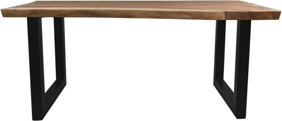 HSM Collection -Rechthoekige Eettafel-270x90 100x75-Naturel Zwart-Munggur Metaal