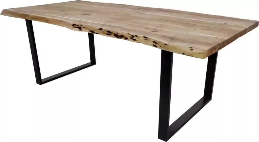 HSM Collection Eettafel SoHo 140x90cm boomstam U-kader acacia ijzer