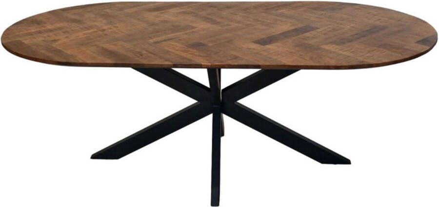 HSM Collection Eettafel Woonkamer Tafel Ovaal Keukentafel Eettafels Eetkamertafel Hout Woonkamertafel 200x100x76 Wood Selections