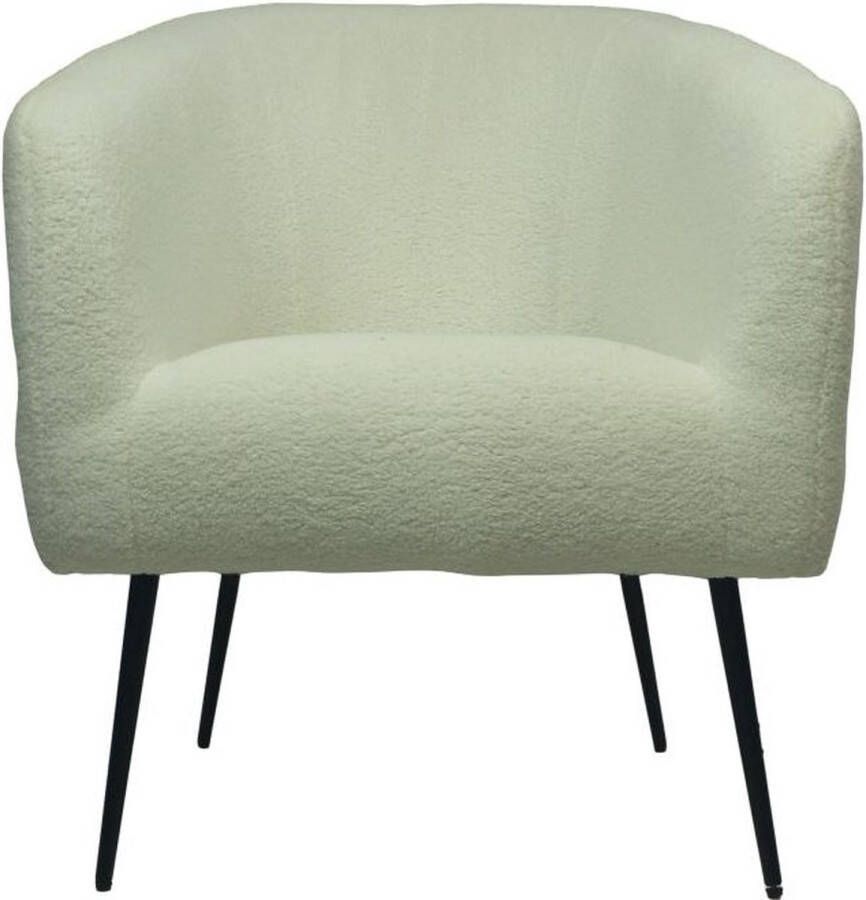 HSM Collection HSM Fauteuil 77x68x83 Wit|zwart Teddy|bouclé|metaal