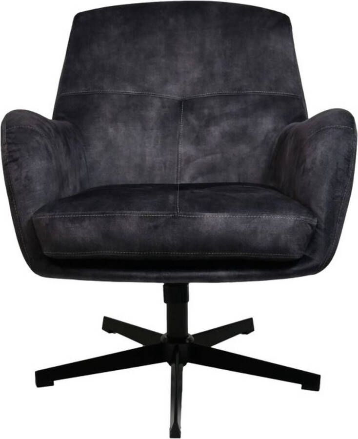 HSM Collection HSM Fauteuil Cleveland 75x73x88 Grijs|zwart Adore|metaal