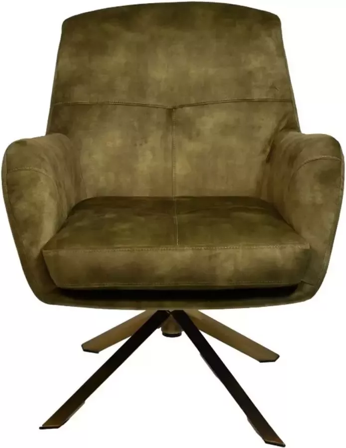 HSM Collection HSM Fauteuil Cleveland 75x73x88 Groen|goud Adore|metaal