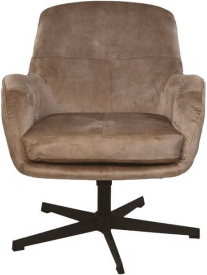 HSM Collection HSM Fauteuil Cleveland 75x73x88 Lever|zwart Adore|metaal