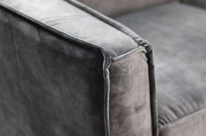 HSM Collection Hoekbank Links 2.5-zits Morgan 248x261x88 Adore 68 donkergrijs Velours