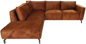 HSM Collection Hoekbank Links Morgan 248x261x88 Adore 96 Bruin Velours metaal