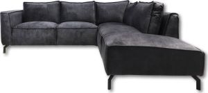 HSM Collection Hoekbank Rechts 2.5-zits Morgan 261x248x88 Adore 68 Donkergrijs Velours