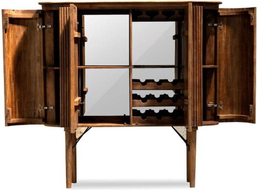 HSM Collection -Bar Cabinet Tide 4 Deur-140x45x150-Bruin-Mango