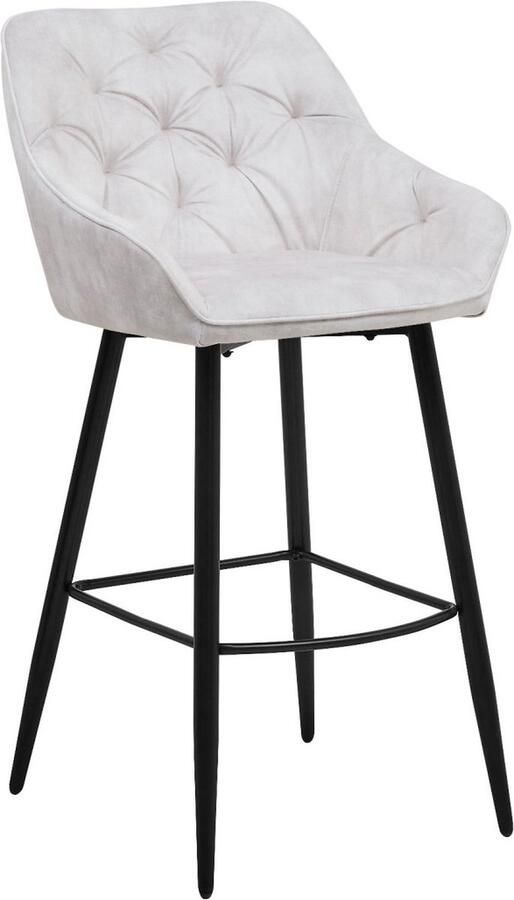 Meubelplaats HSM Collection-Barkruk Liverpool S 2-56x61x107-Beige Zwart-Stof Metaal