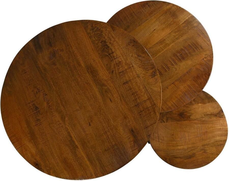 HSM Collection Bijzettafel District Rond Mango Set van 3