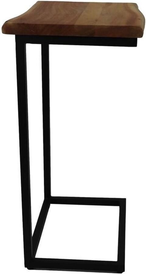 HSM Collection -Bijzettafel Read Live Edge-38x30x65-Naturel Zwart-Acacia Metaal - Foto 2