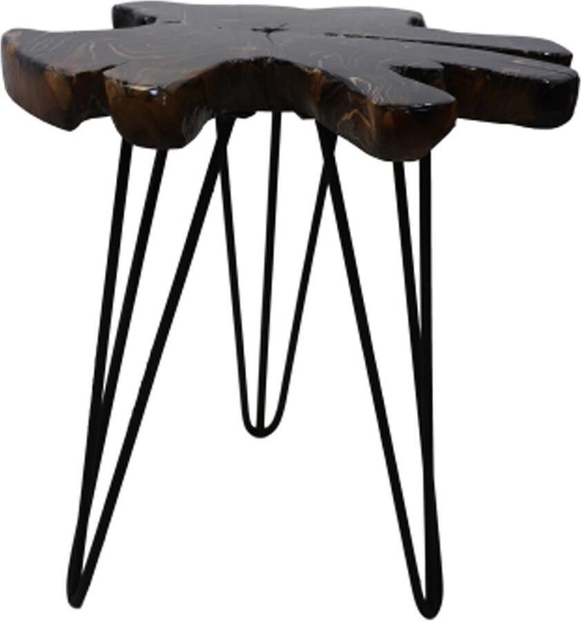 HSM Collection Bijzettafel rond ø45-55x40 Teak Epoxy