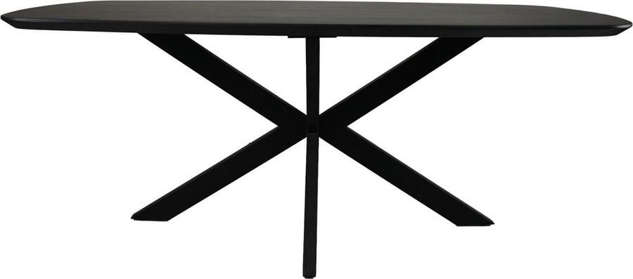 HSM Collection -Danish Ovale Eettafel-200x100x76-Zwart-Mango Metaal