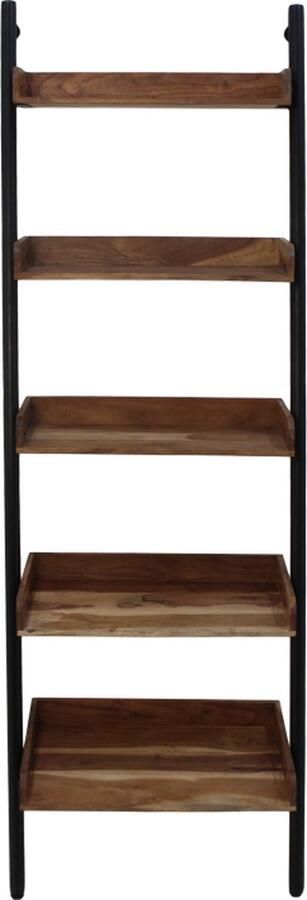 HSM Collection decoratieve ladder Hayo zwart naturel 60x35x180 cm Leen Bakker