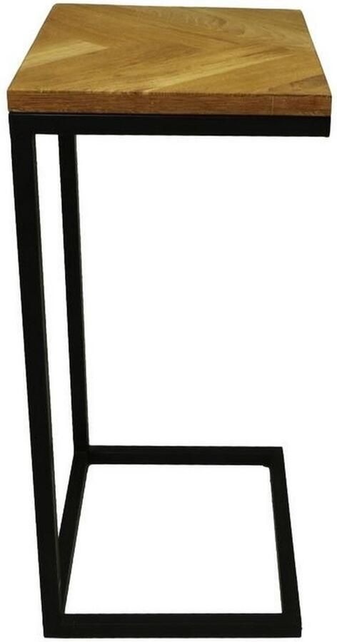 HSM Collection Dok Home bijzettafel Fishbone 38x30x65 Naturel zwart Eiken met