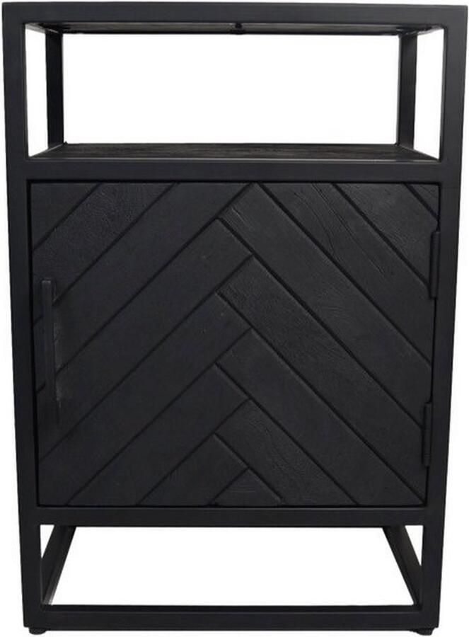 HSM Collection Dok Home Nachtkastje 1 Deur Rechts-45x32x65-Zwart-Mango Metaal
