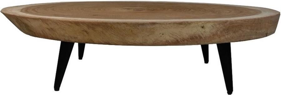 HSM Collection Dok Home Salontafel ø80x18 Naturel zwart Munggur metaal