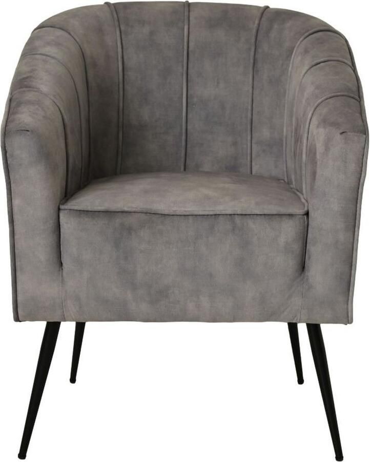 HSM Collection -Eetkamerstoel Chester-60x63x83-Dolfijn Grijs Zwart-Stof Metaal