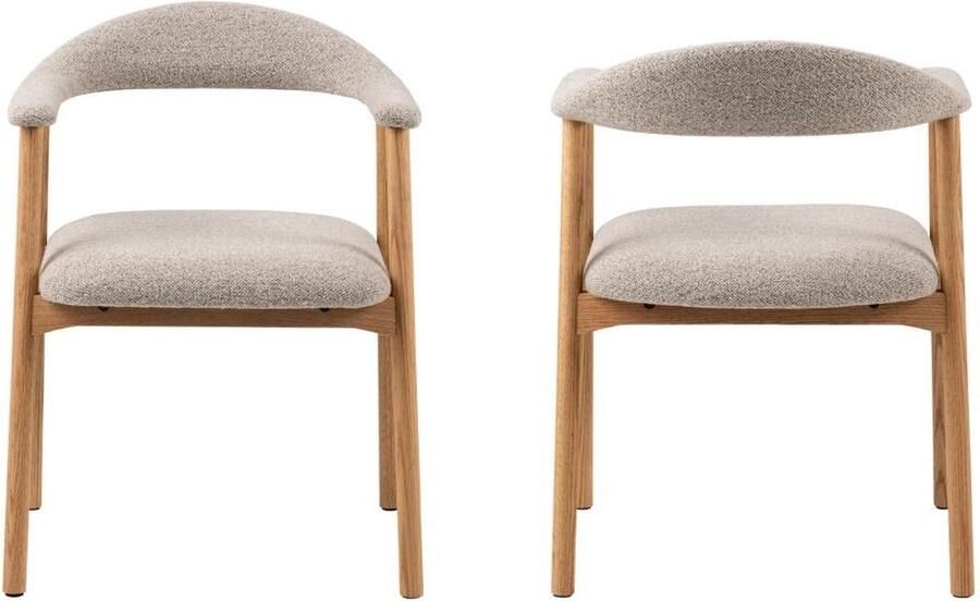 HSM Collection Eetkamerstoel Ella Zand Set van 2