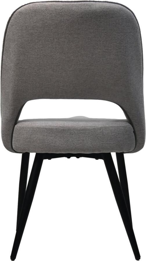 HSM Collection -Eetkamerstoel Jenna S 2-62x54x87-Licht Grijs Zwart-Katoen Metaal