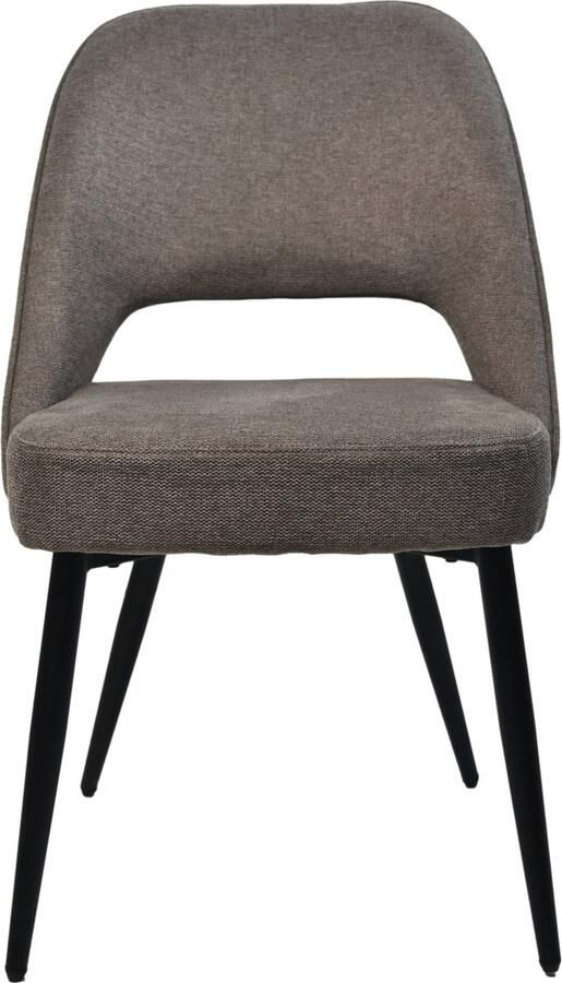 HSM Collection -Eetkamerstoel Jenna Set van 2 62x54x87 bruin zwart Katoe