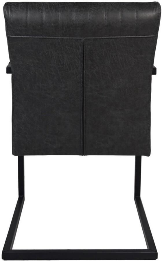 HSM Collection -Eetkamerstoel Texas Met Arm S 2-55x50x85-Grijs Zwart-Leder Metaal