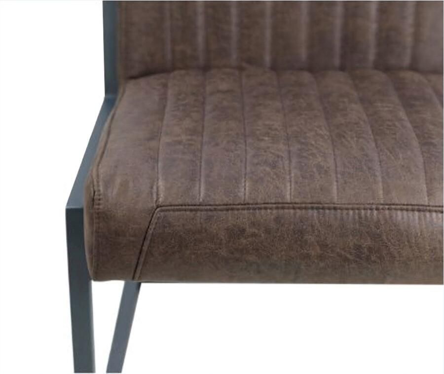 HSM Collection -Eetkamerstoel Texas S 2-55x50x85-Espresso Zwart-Leder Metaal