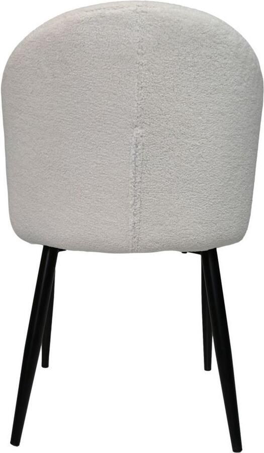 HSM Collection -Eetkamerstoel Yuna S 2-60x54x82.5-Creme Zwart-Stof Metaal