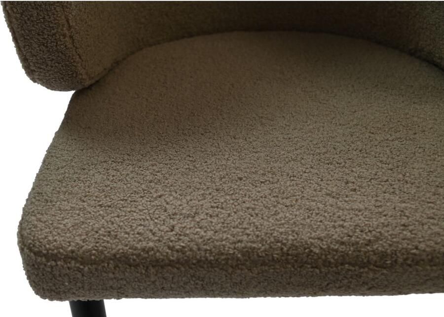 HSM Collection -Eetkamerstoel Yuna S 2-60x54x82.5-Espresso Zwart-Stof Metaal