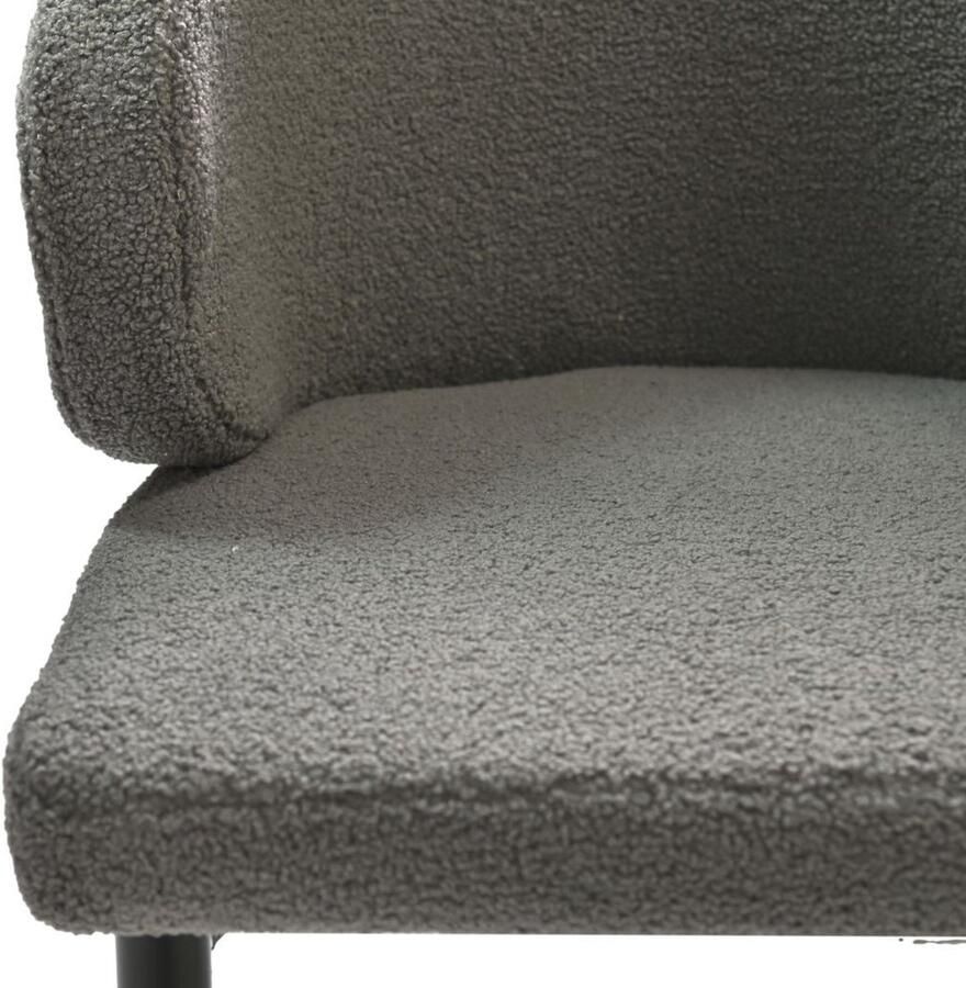 HSM Collection -Eetkamerstoel Yuna S 2-60x54x82.5-Grijs Zwart-Stof Metaal