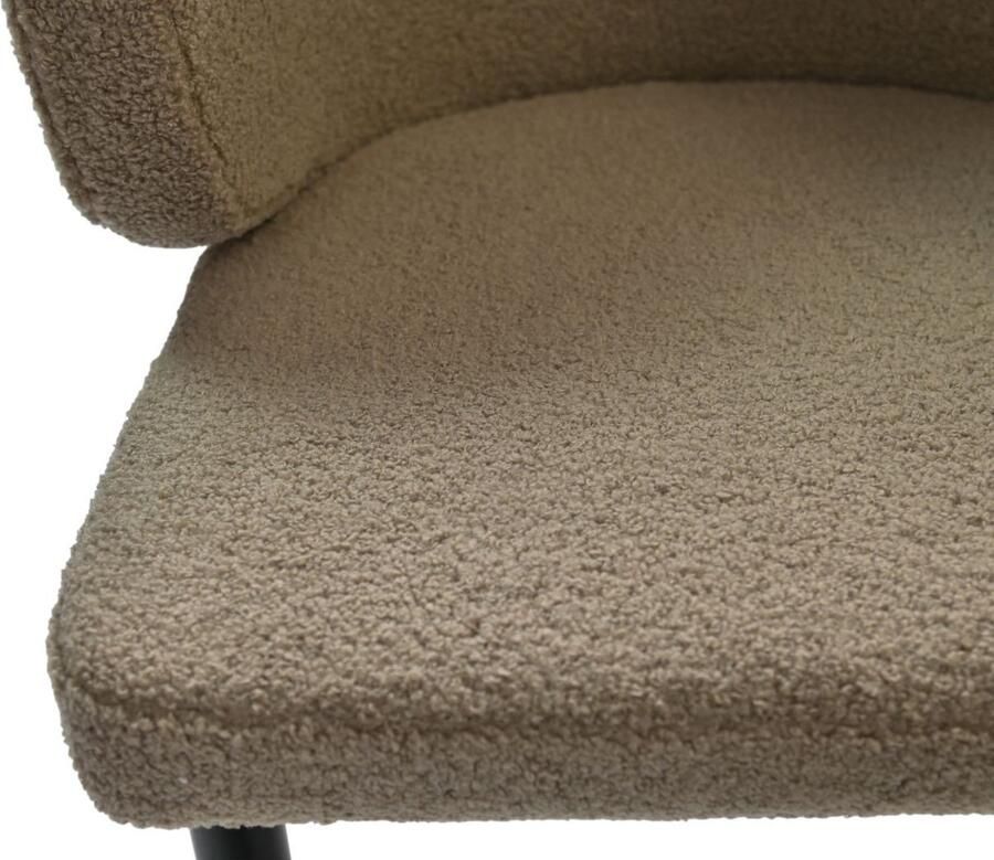 HSM Collection -Eetkamerstoel Yuna S 2-60x54x82.5-Taupe Zwart-Stof Metaal