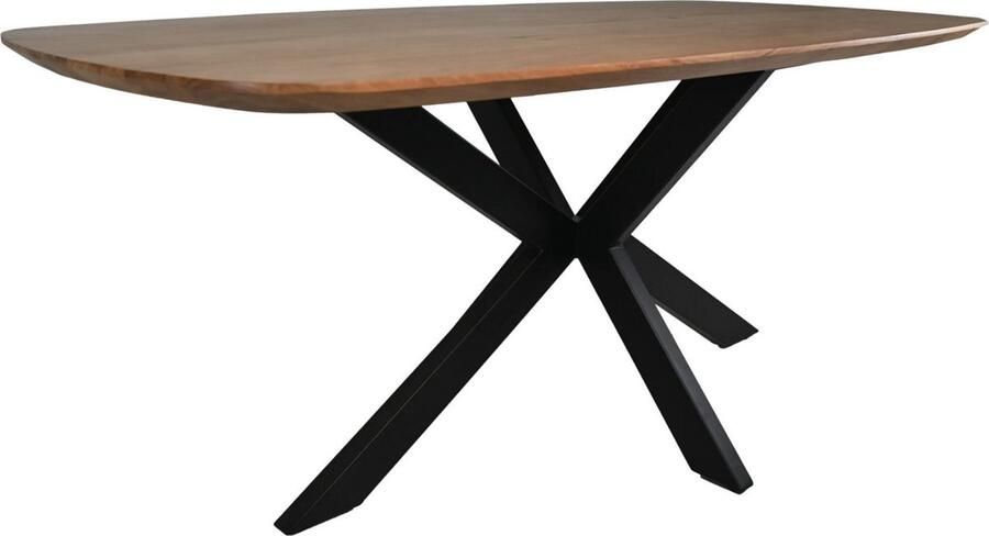 HSM Collection -Danish Ovale Eettafel-1-180x100x76-Naturel Zwart-Acacia Metaal - Foto 2