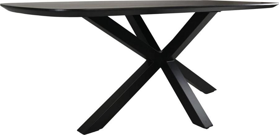 HSM Collection -Danish Ovale Eettafel-1-180x100x76-Zwart-Mango Metaal