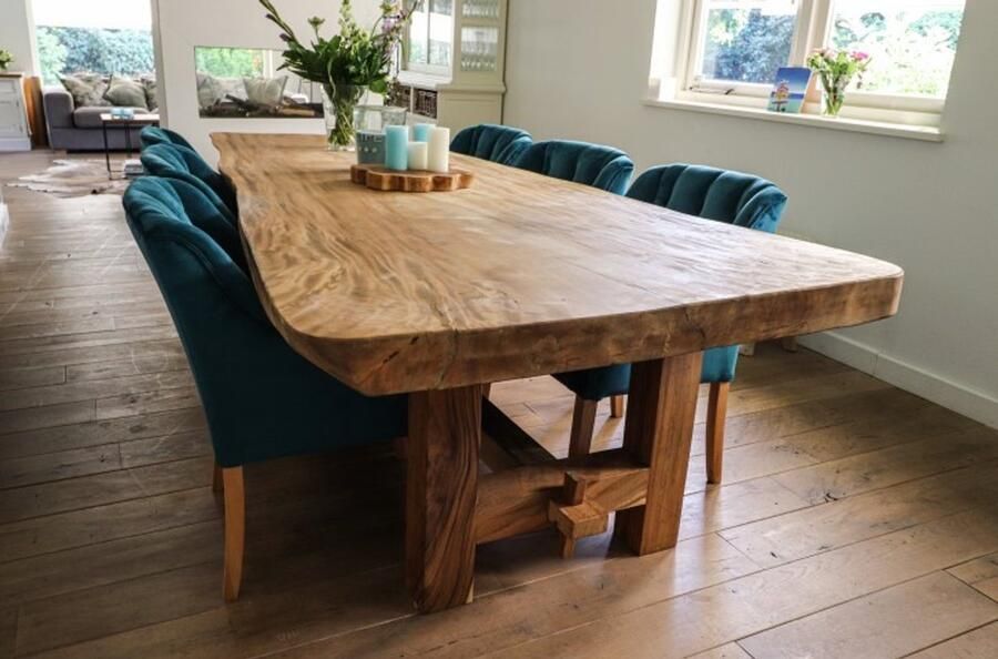 HSM Collection HSM -Eettafel Heavy-300x80-95x78-Naturel-Munggur