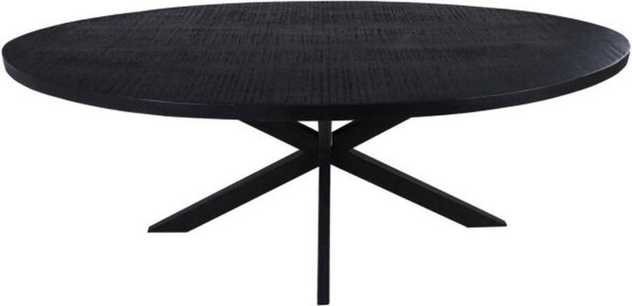 HSM Collection Ovale eettafel Melbourne 240x110x76 5 Zwart Mangohout ijzer - Foto 2