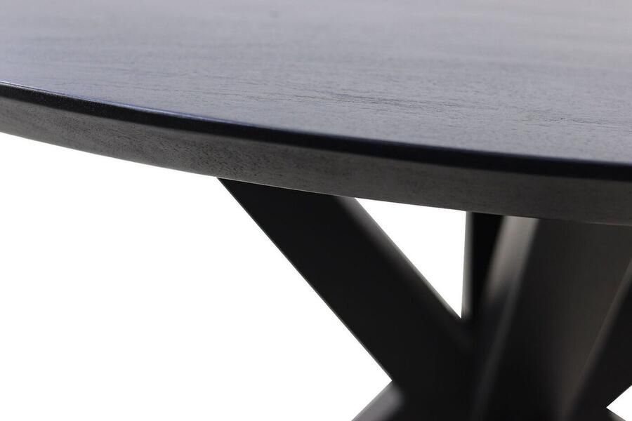HSM Collection HSM Ovale Eettafel Zurich 220x110x76 Zwart Acaciahout|metaal