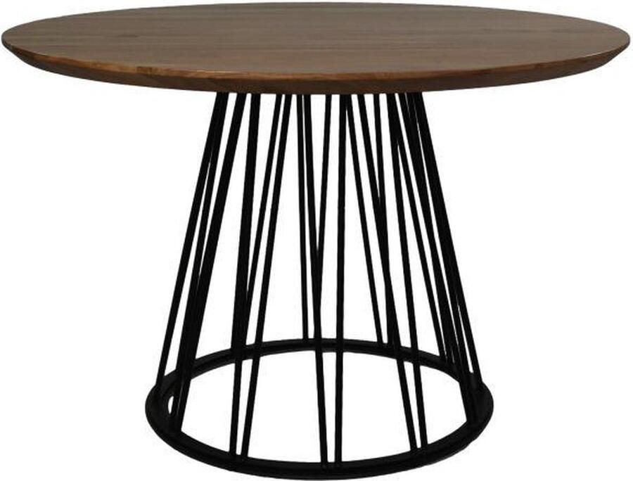 HSM Collection HSM Ronde Tafel Zurich Ø120x78 Naturel|zwart Acaciahout|metaal