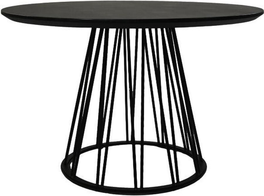 HSM Collection HSM Ronde Tafel Zurich Ø120x78 Zwart Mangohout|metaal