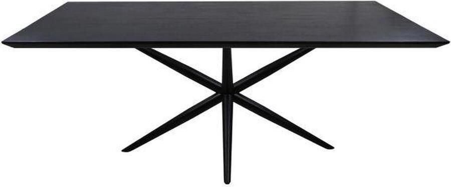 HSM Collection -Rechthoekige Eettafel Zürich-220x100x76-Zwart-Mango Metaal