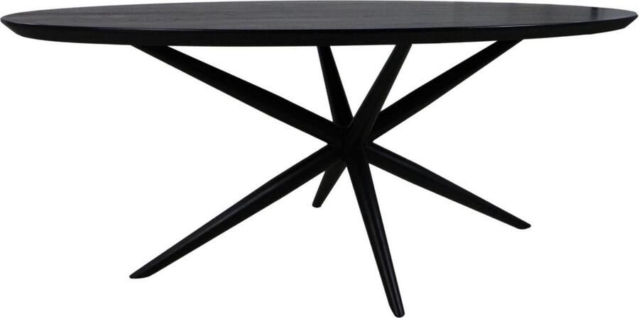 HSM Collection Eettafel Zürich Ovaal Acacia Zwart 220cm