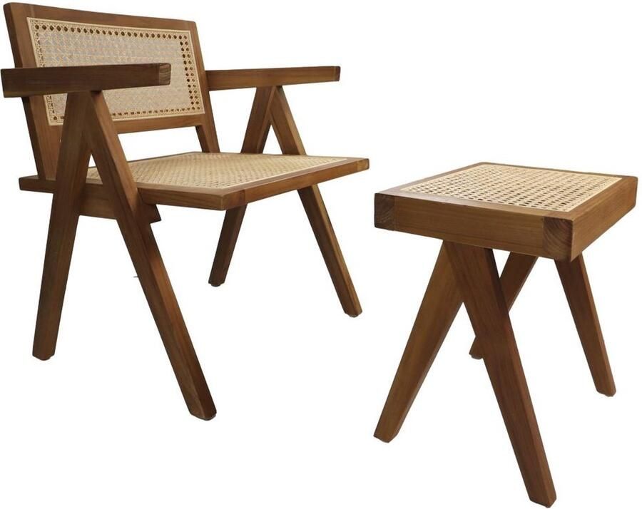 HSM Collection Eetkamer fauteuil 58x60x79 Naturel Teak rotan